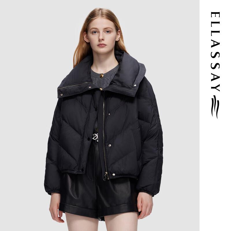 

ELLASSAY Women s Lapel Goose Down Jacket L