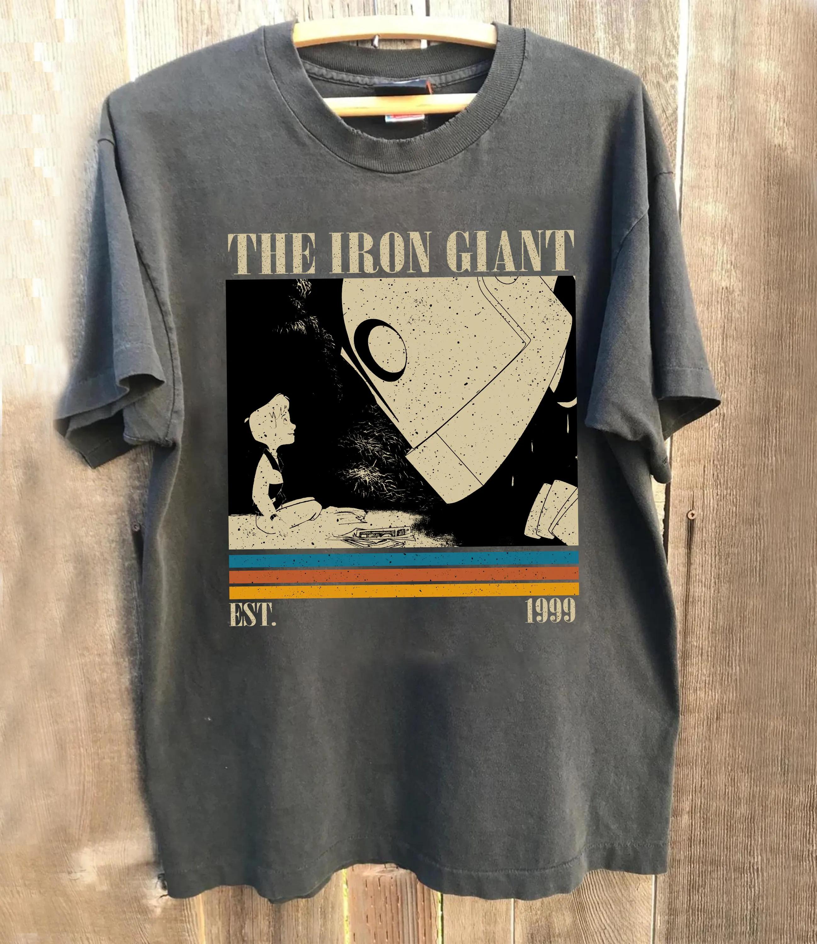 

Summer Men s Pure Cotton Vintage The Iron Giant Movie T-shirt Stylish Loose and Breathable Suitable for Everyday Wear 5XL різнокольоровий