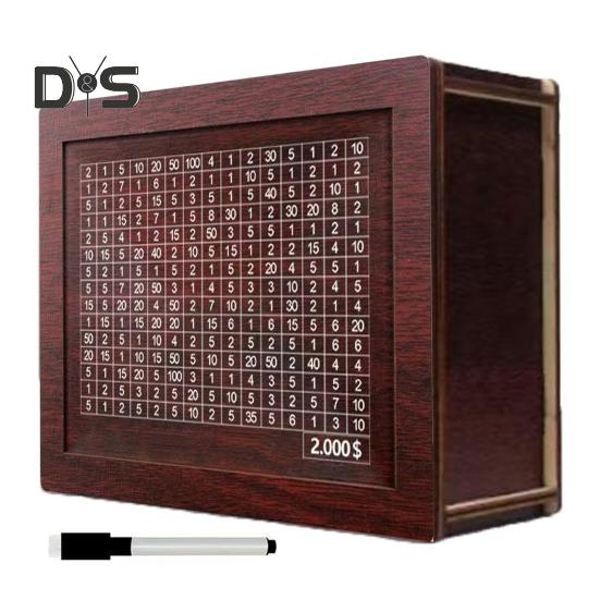 

Деревянная копилка для детей, подарок, накопительная коробка, накопитель денег со счетчиком, поощрение ежедневного сбережения, счетчик монет, копилка с денежной целью A