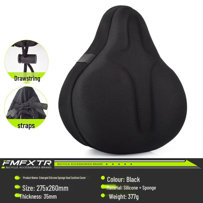 

Electric Mountain Bike Seat Cushion: Soft, Comfortable, Thickened 3D Silicone Cover for Bicycles and Scooters. Large