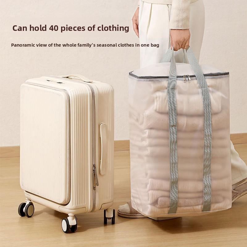 Transparent Clothes Storage Bag With Reinforced Handles For Bedroom Organization And Moving