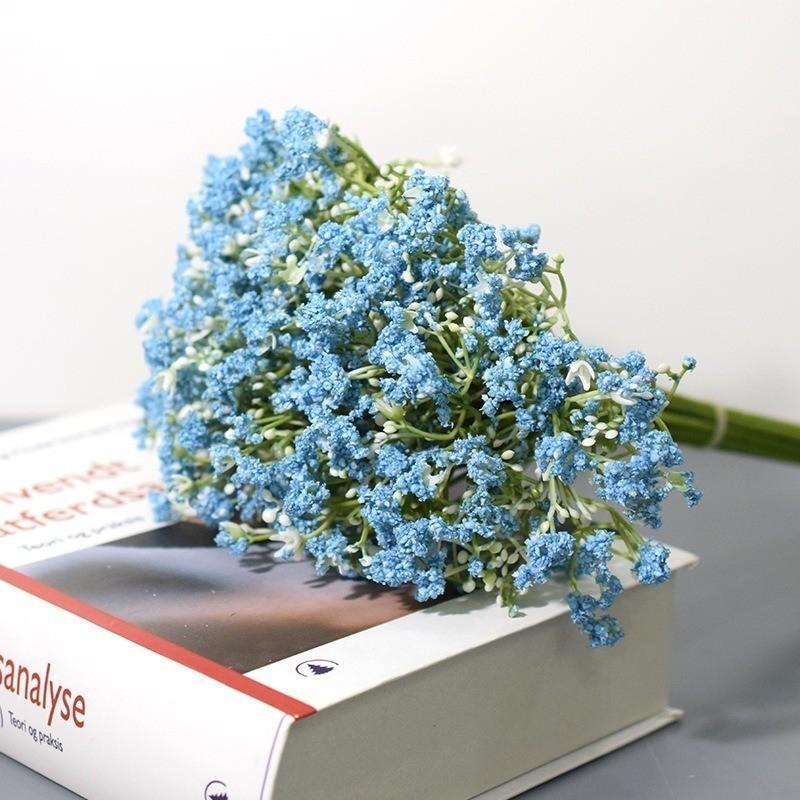 

6/16Pcs Artificial Baby Breath Flowers Real Touch Silk Gypsophila Bouquets for Home Decor Wedding Decoration Craft Flower Wreath 6Pcs синий