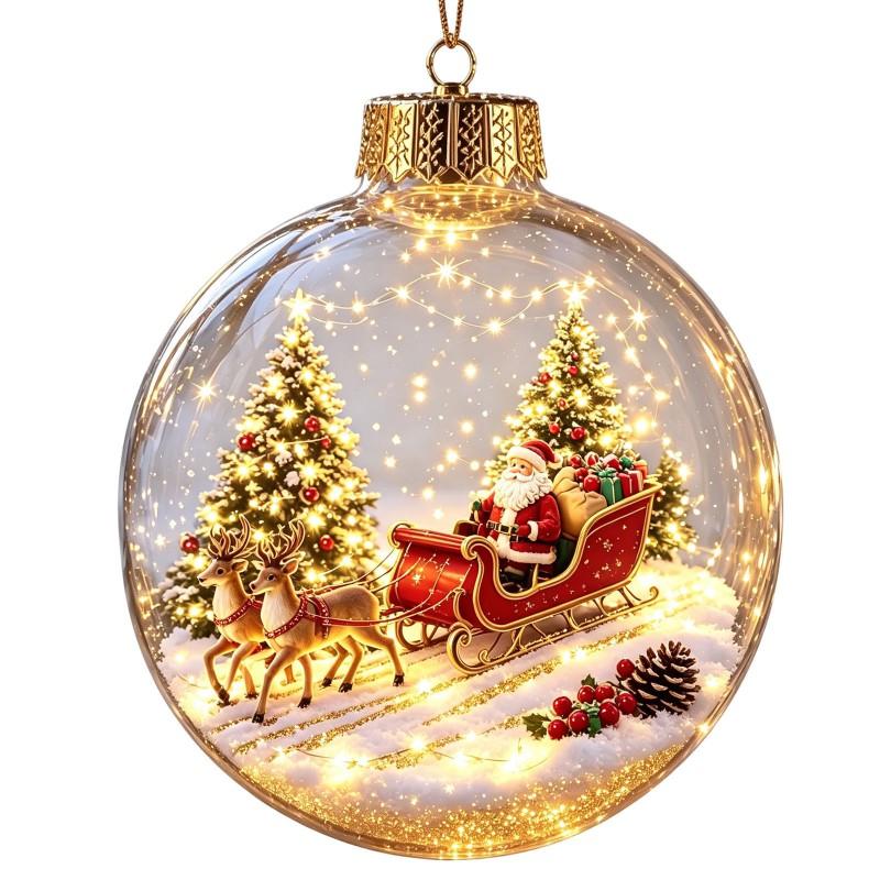 LED-beleuchtetes 3D-Pinguin-Schneekugel-Ornament Weihnachtsbaumschmuck Heim-Feiertagsdekoration