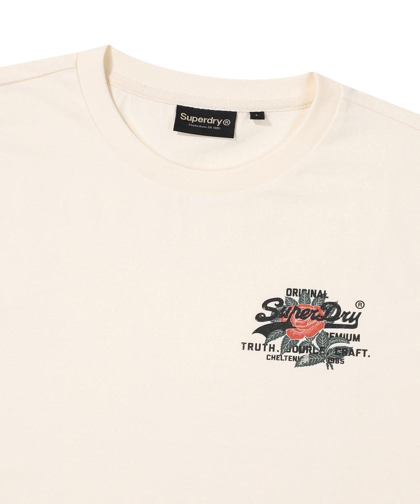Syupeodeulai Flower Small Logo T-Shirt Cream