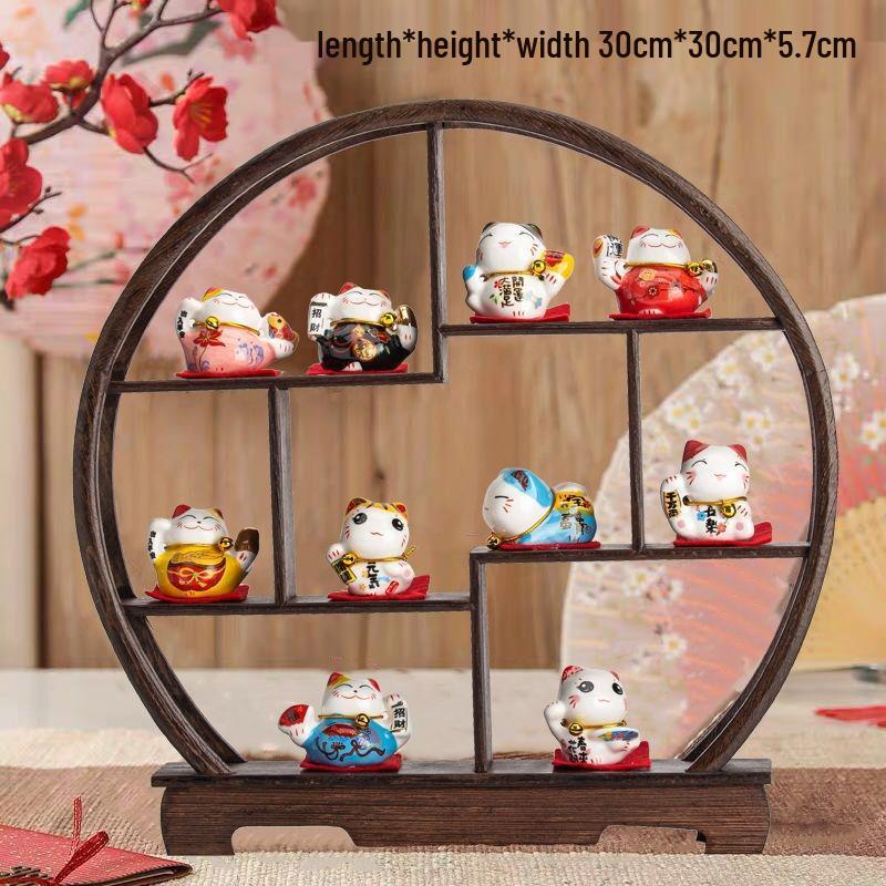 Ceramic Lucky Cat Ornament for Home Decor, Living Room, and TV Cabinet