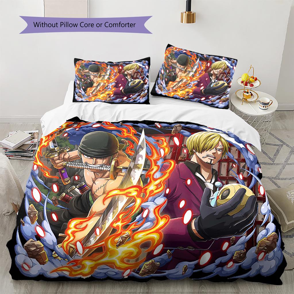 Cartoon Pattern Bedding Quilt Set Quilt Cover Pillowcase Home Decoration Birthday Gift (1 * Duvet Cover + 2 * Pillowcase, Without Core)