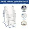 2pcs 3-Tier Acrylic Brochure Holder Transparent Multifunctional Literature Rack Suitable for Home or Office Desktop or Wall Use
