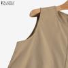 ZANZEA Womens Loose Casual O-neck Sleeveless Summer Short Jumpsuits Overalls