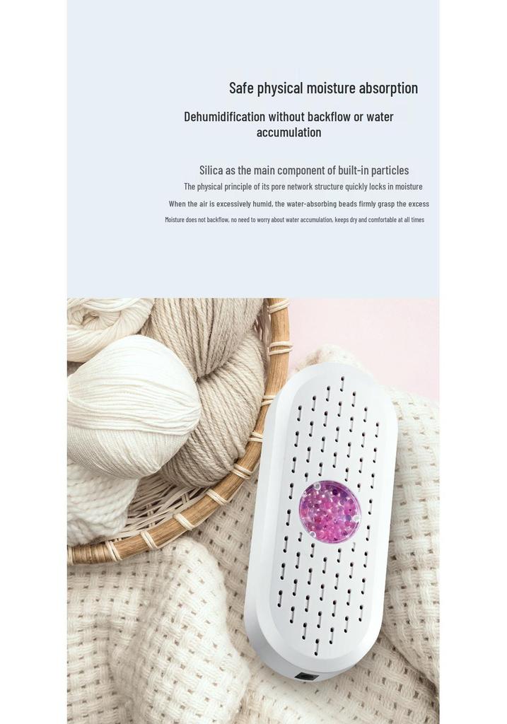Compact Dehumidifier for Home: Wardrobe, Shoe Cabinet, Bedroom - Moisture & Mold Protection