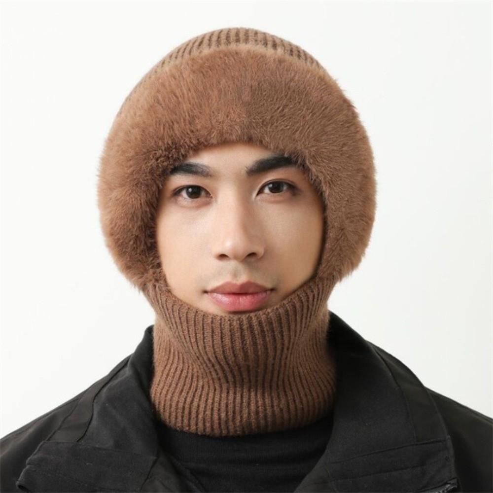 Full Cover Style Winter Warm Hat Thicken Knit Beanie Hat Comfortable Men Balaclava Hat  Outdoor