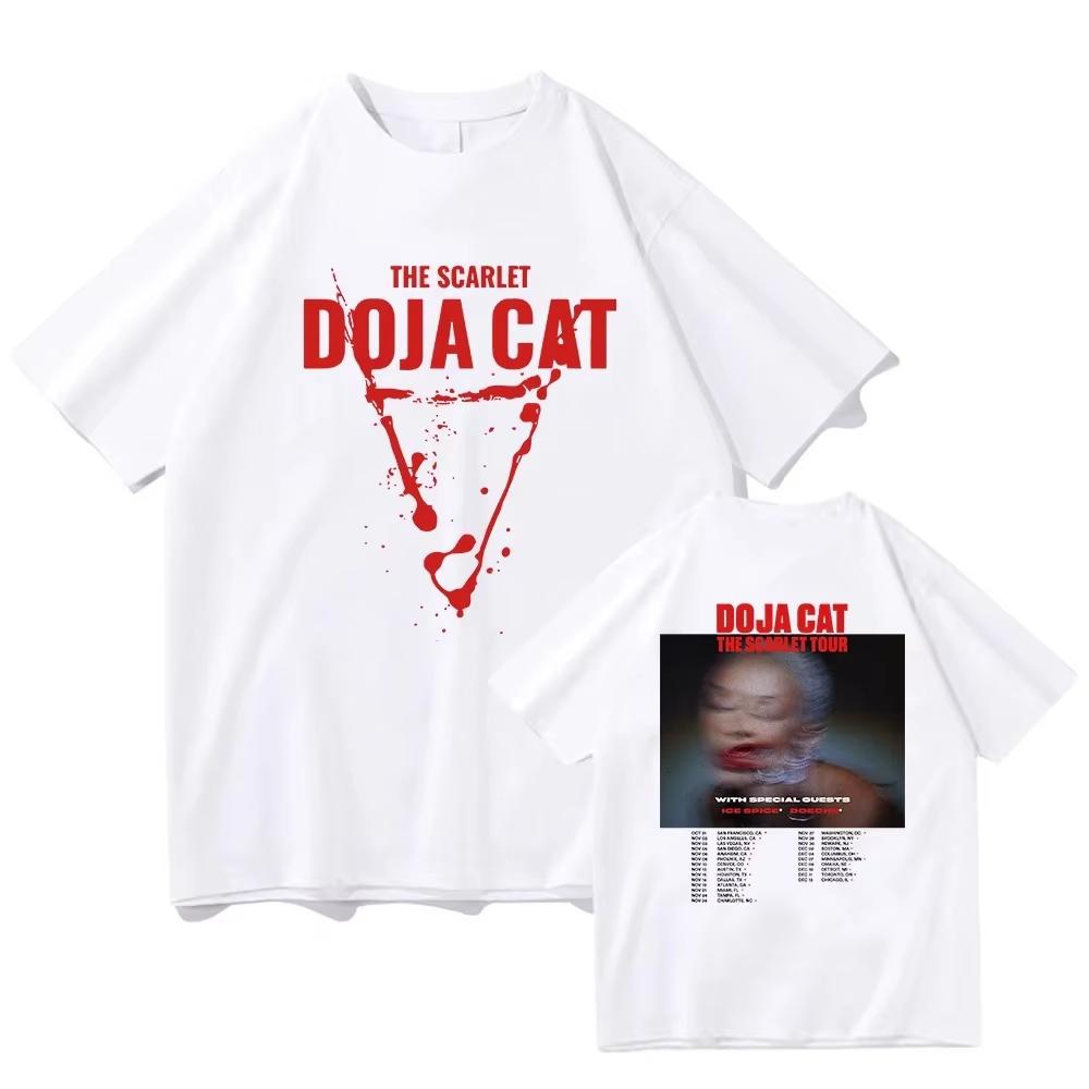 Hot Scarlet Doja Cat Hoodie Hip Hop Music T-Shirts Man Woman Clothes O-Neck Short Sleeve Shirts High Quality Cotton Summer