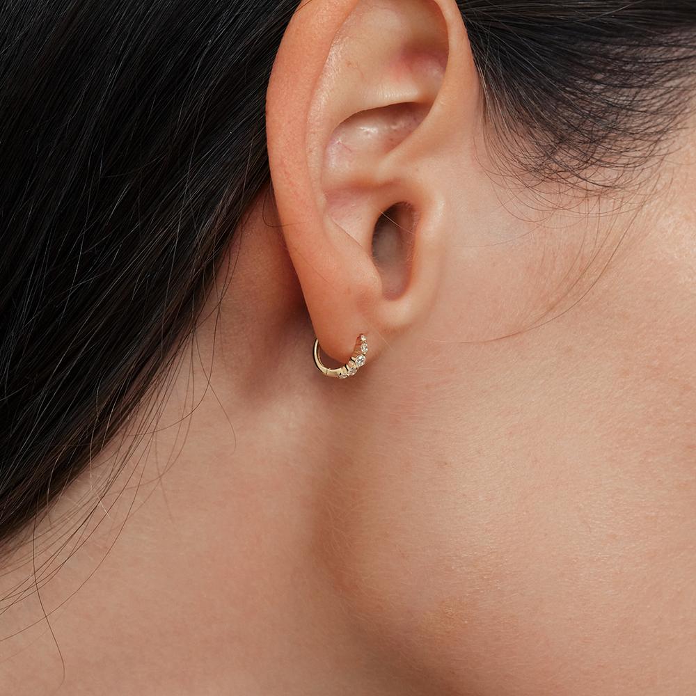 Lunne 14K Diamond Milky Way One-Touch Earrings (14K Gold) #Lce11