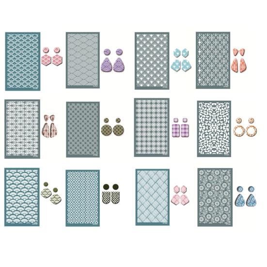 Clay Earring Cutter Various Patterns Embossing Mold Printing on Clay Professional Ceramic Craft DIY Making Accessories Polymer Clay