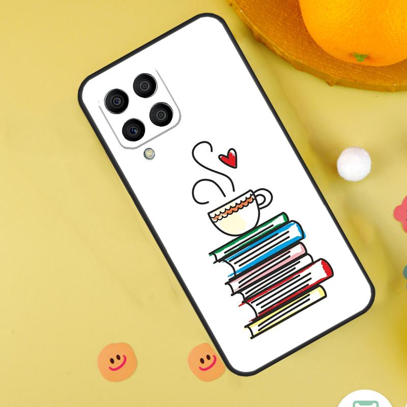 Books And Coffee Case For Samsung Galaxy M35 M33 M21 M31 M16 M36 M56 M53 M13 M12 M32 M52 M15 M55 M14 M34 M54