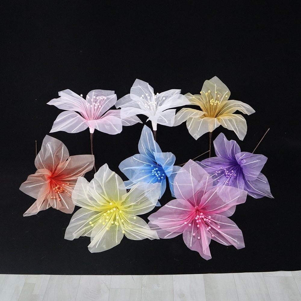 Transparent Silk Silk Yarn Lily Flower 55cm Flower Diameter Wedding Road Lead Flower