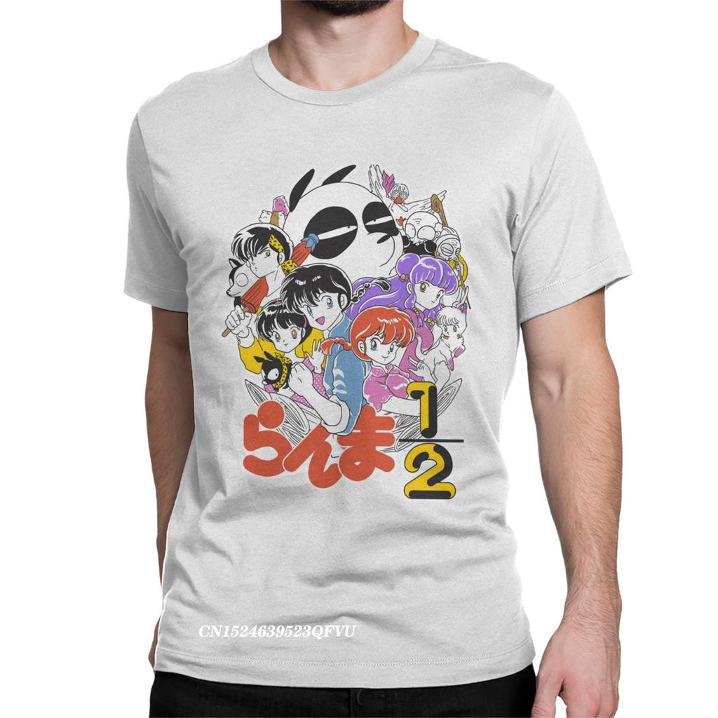 Awesome Ranma 1/2 Anime Changing Warrior T-Shirts Men Round Collar Pure Cotton Tshirt Harajuku Tees Adult Tops