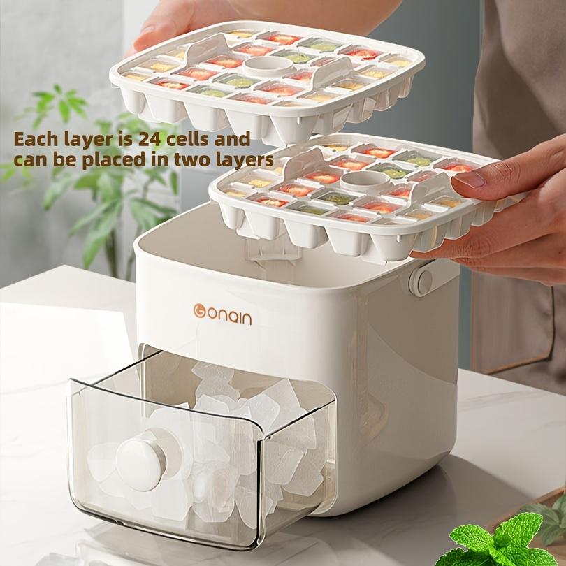 48 Ice Cube Making Machine,Double Deck- Large Capacity, Easy To Fall Off,Food Grade Safety, Suitable for Home, Office, Outdoors