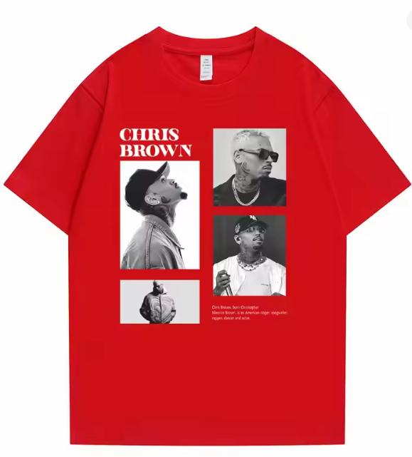 Pop Singer Chris Brown Print TShirt Unisexs Hip Hop Fashion Oversize TShirt Top Unisexs Casual Cotton TShirt Vlone