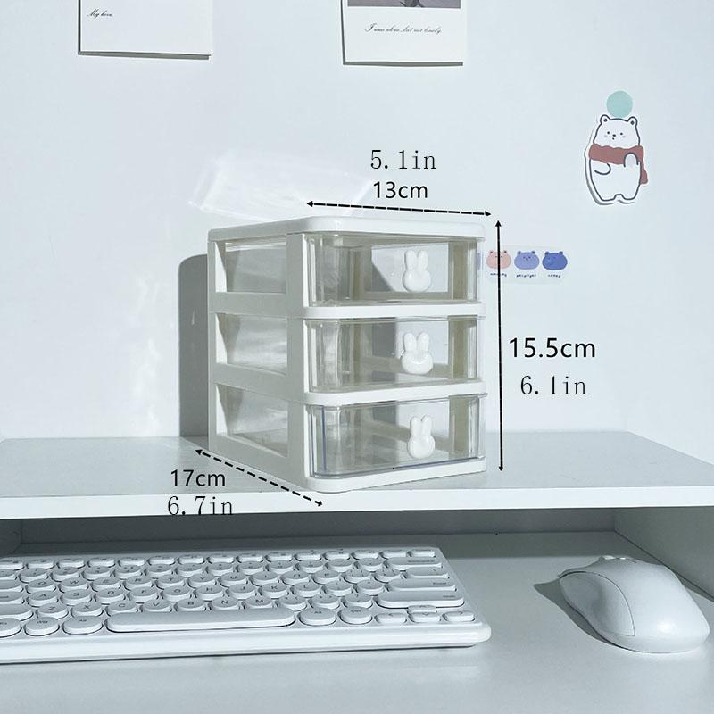 Multifunctional Desktop Storage Drawer Box with Pen Holder and Hair Accessories Storage Rack, Multi-layer Jewelry Box