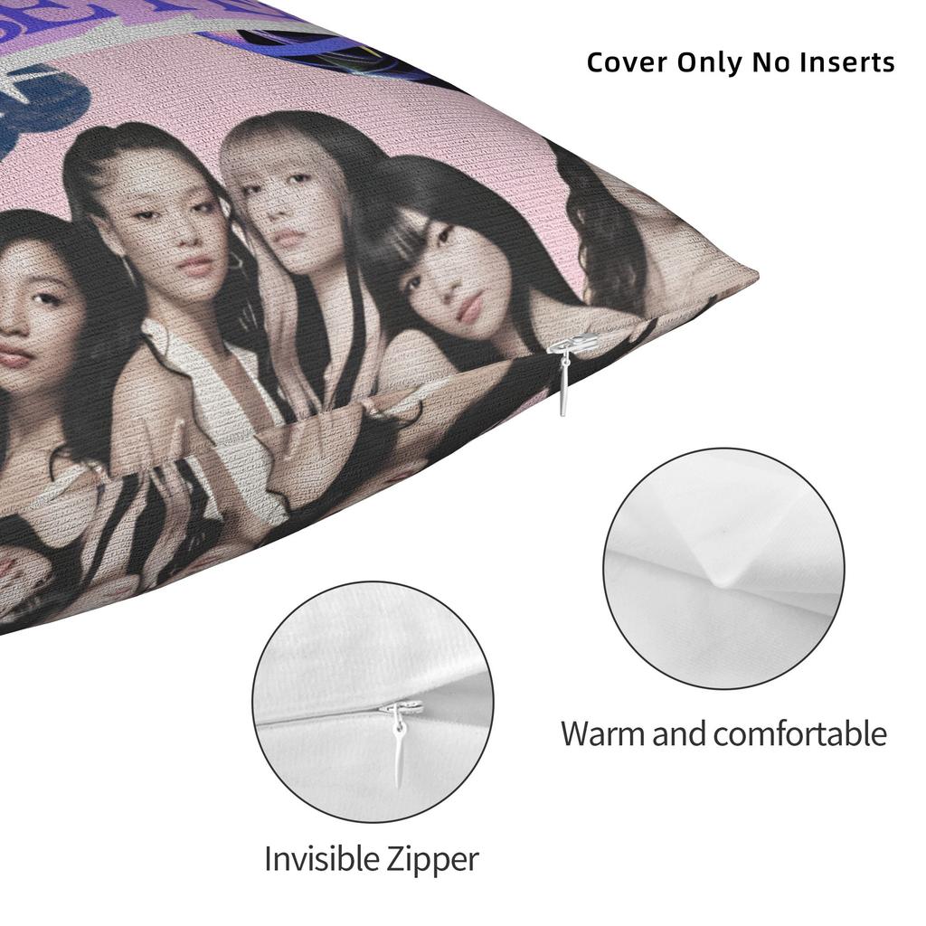 Katseye Kpop Musik Kissenbezug Benutzerdefinierter Kissenbezug Modischer Kissenbezug für Sofa Schlafzimmer Heimdekoration