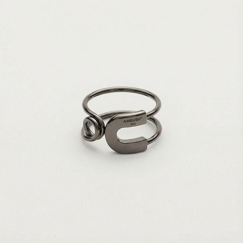 

AMBUSH safety pin ring niche opening adjustable male and female geometry gold fashion Internet celebrities do not fade