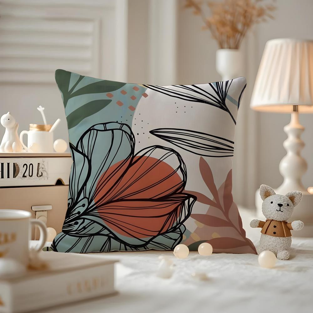 Cool Summer Prints Cushion Cover Anti-dustmite Pillowcase Invisible Zipper Silky Short Plush Sofa Cushion Cover