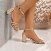 Fashion 2025 Fashion Ladies Shoes Buckle Strap Women's Sandals New Dress Plus Size Best Seller Versatile Summer Open Toe Heeled Sandals