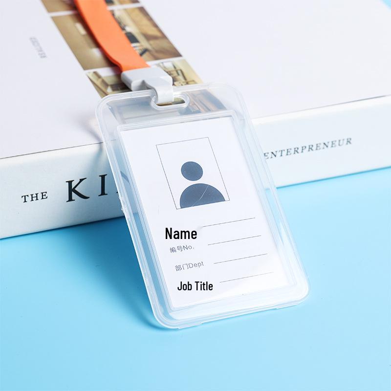 Double-Sided Transparent ID Card Holder with Lanyard for Student IDs and Bus Cards