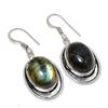Labradorite Gemstone Handmade 925 Sterling Silver Jewelry Earring 1.77"