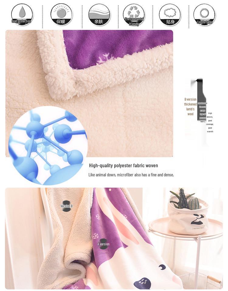 2025 Lambswool Double-Layer Thickened Warm Kids' Cloud Blanket