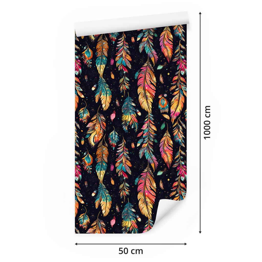 Boho Wallpaper Black and Navy Blue for Living Room and Bedroom 50x1000