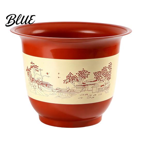 Weather Resistant Planter for Fruit Trees Plastic Flower Pot Large Plants with Drainage Holes & Saucer Tray Flowerpot Outdoor Breathable Nursery