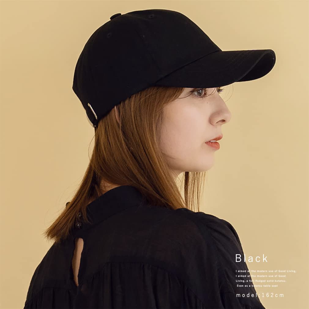 Vita Felice Baumwoll Einfache Kappe für Damen [VITAFELICE] 100% tgh-30067z (M, Schwarz)