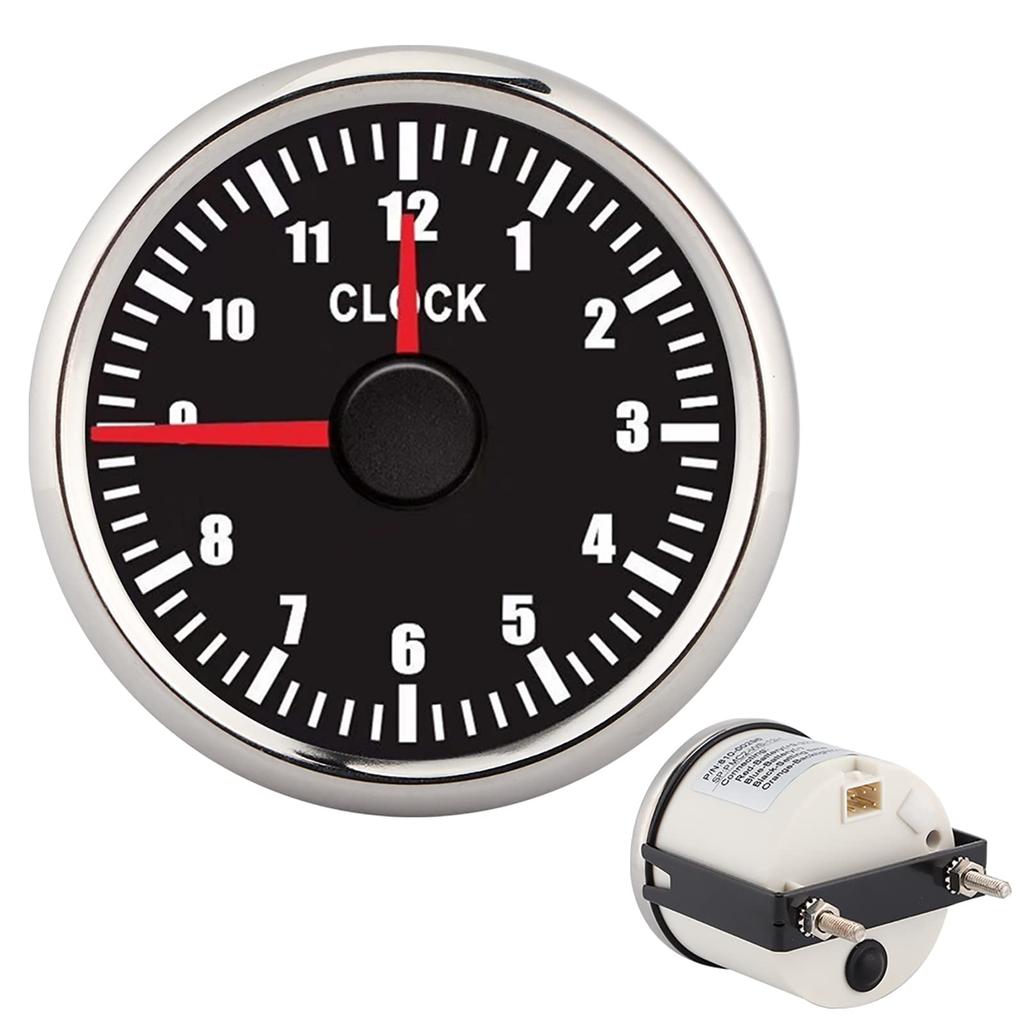 Car Clock, Car Clock, Mounting Diameter 2.0 inches (52 mm), 0-12 Hour Display, Dashboard