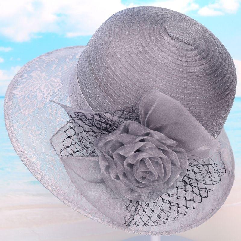 Wide Brim Sun Hat - Sun Hats for Women with Breathable Lace Mesh Dome, Anti-UV Protection, and Charming Flower Accents for Beach, Outdoor
