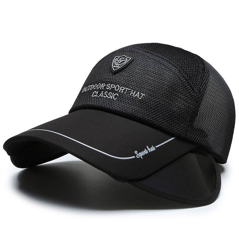 

Mesh Baseball Cap with Adjustable Brim - UV Protection Breathable Unisex Outdoor Sport Hat, Classic Embroidery & Multiple Colors Adjustable чорний
