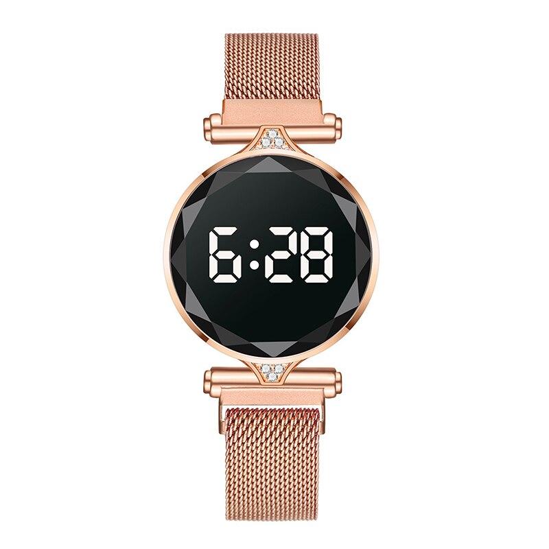 Luxury LED Watch Women Magnetic Bracelet Watches Rose Gold Digital Dress Quartz Women's Watches Ladies Clock Relogio Feminino