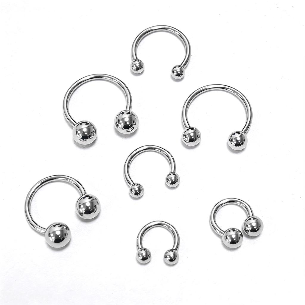 Stainless SteelHorseshoe Hoop Rings Ear Cartilage Nose Septum Eyebrow Tragus Lip Daith Helix Piercing Jewelry Unisex 18g