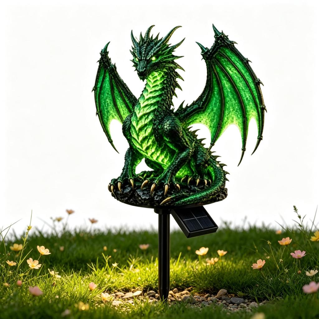 Solar Dragon Statue Light 6.3in Gothic Garden Decor Resin Solar Powered for Patio Walkway Halloween Warm Glow Medieval