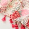 Bufanda Floral de Viscosa Suave con Borlas para Mujer - Chal Ligero con Estampado de Plantas Rosa y Verde, Cálido y Transpirable para Uso en Exteriores, Chal Transpirable