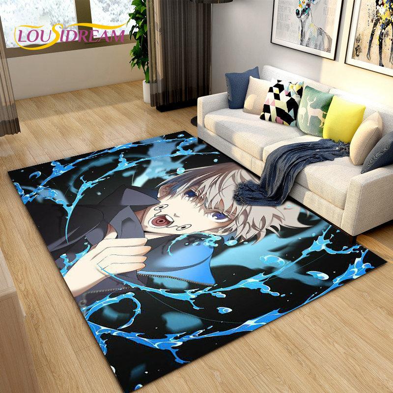 Jujutsu Kaisen Anime Cartoon Area Rug,Carpets Rug for Living Room Bedroom Sofa Doormat Decoration,Kids Play Non-slip Floor Mat