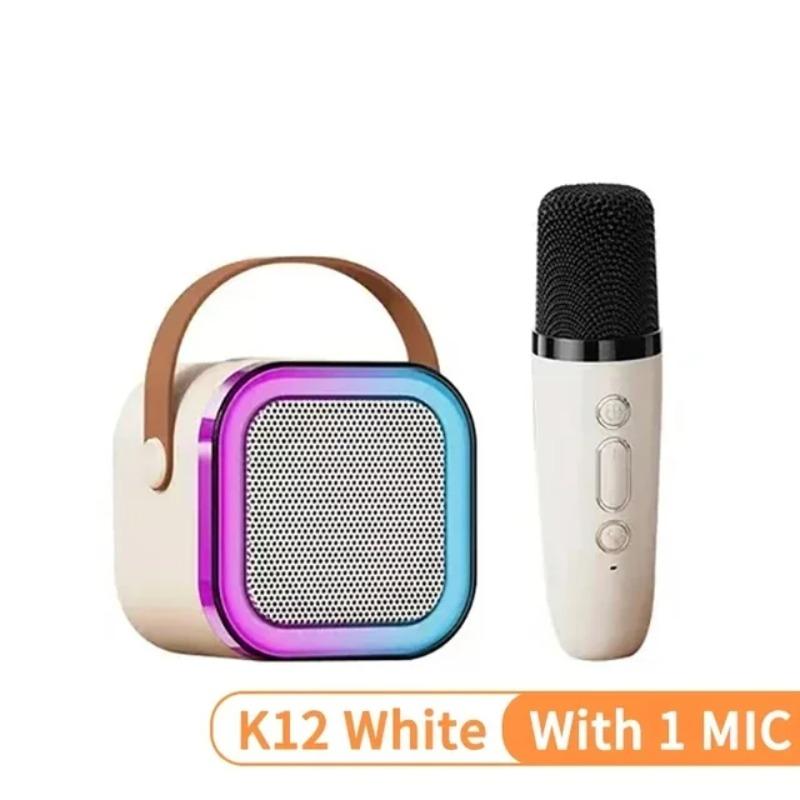 Bluetooth K12 Karaoke Machine Przenośny system głośników PA 5.3 z 1-2 bezprzewodowymi mikrofonami Dom Rodzina Śpiewanie Prezenty dla dzieci