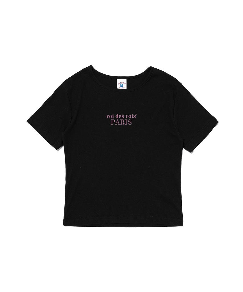 ROIDESROIS Origin Paris Crop Short Sleeve T-Shirt (Black)