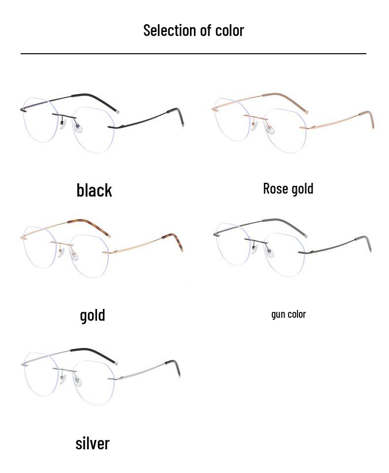 Rimless Women's Slim-Fit Prescription Glasses with Big Frame