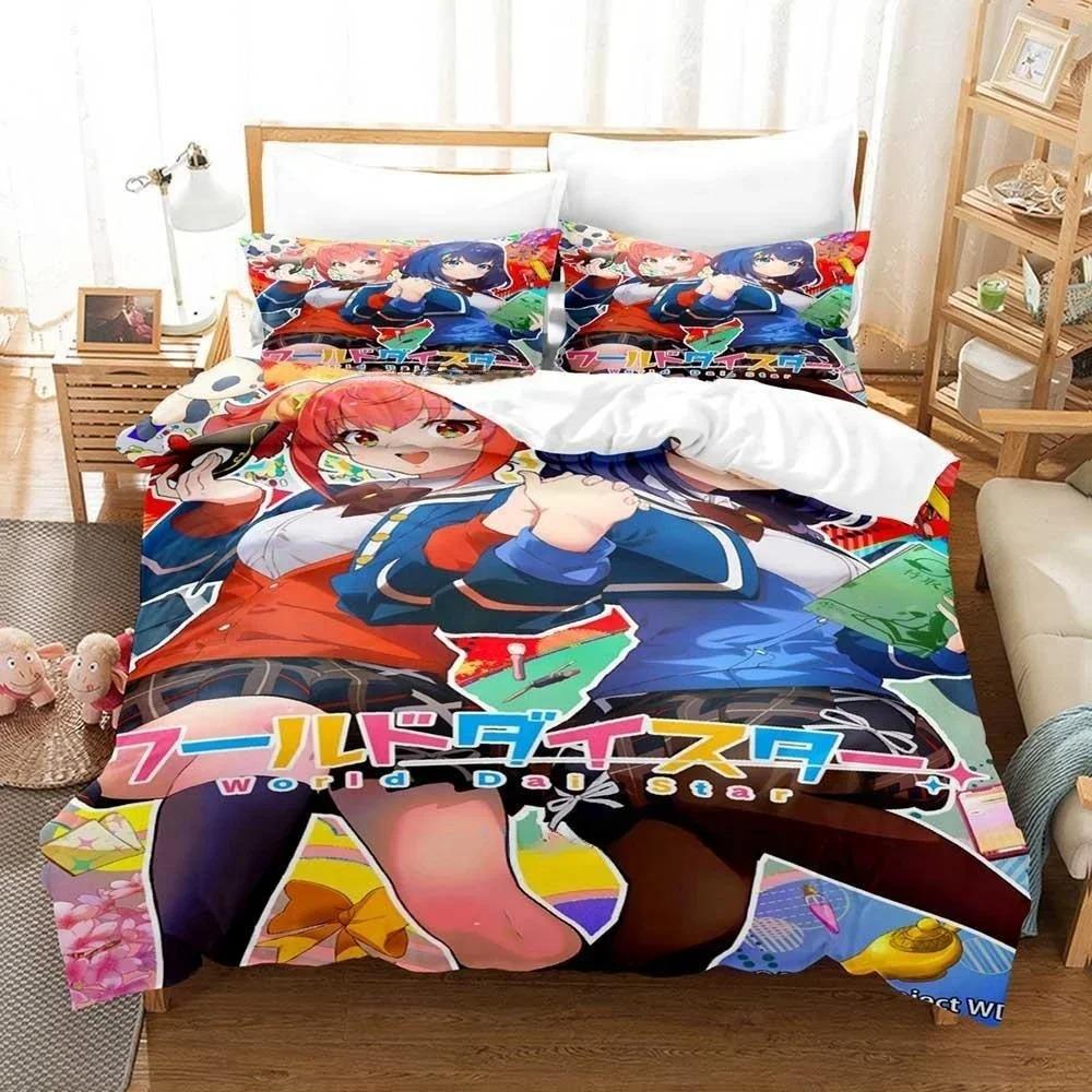 3D Druck Anime Kawaii Mädchen World Dai Star Bettwäsche Set Einzelbett Twin Full Queen King Size Bettset Erwachsener Kind Schlafzimmer Bettbezug Sets