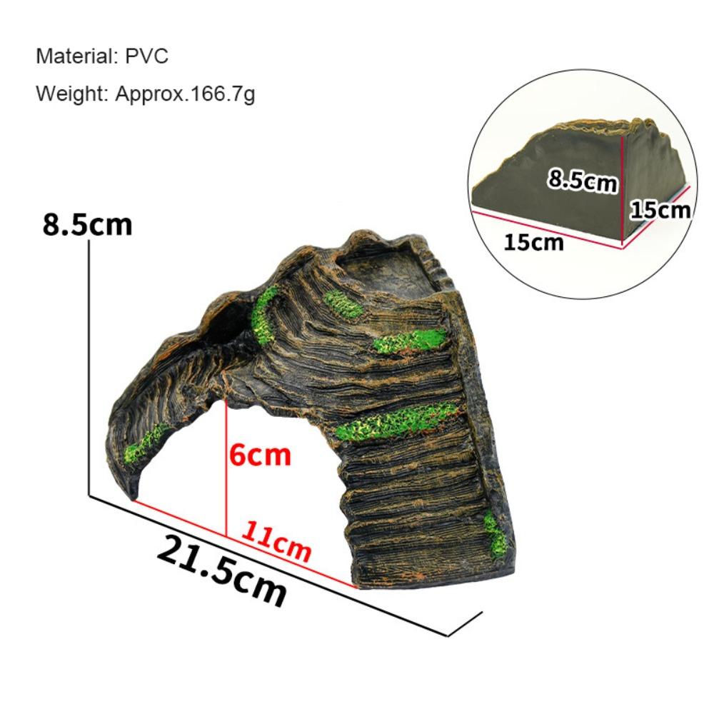 Fish Tank Decor Reptile Hideaway Cave PVC Amphibians Shedding Shelter Tortoise