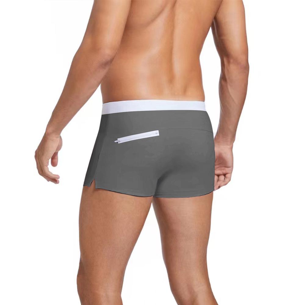 2026 Men's Solid Color Anti-See-Through Quick-Drying Sports Shorts with Drawstring
