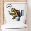 Funny Turtle, Penguin, Rabbit, Bear, Raccoon Animal Toilet Stickers, Bathroom Toilet Seat Stickers, Wall Stickers