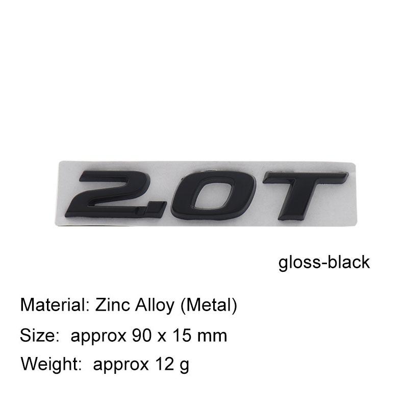 3D Car Styling 2.0T Sport Displacement for Accord 10th Civic CRV car Hood Fender trunk Rear Bonnet Nameplate Decal Emblem Badge Sticker