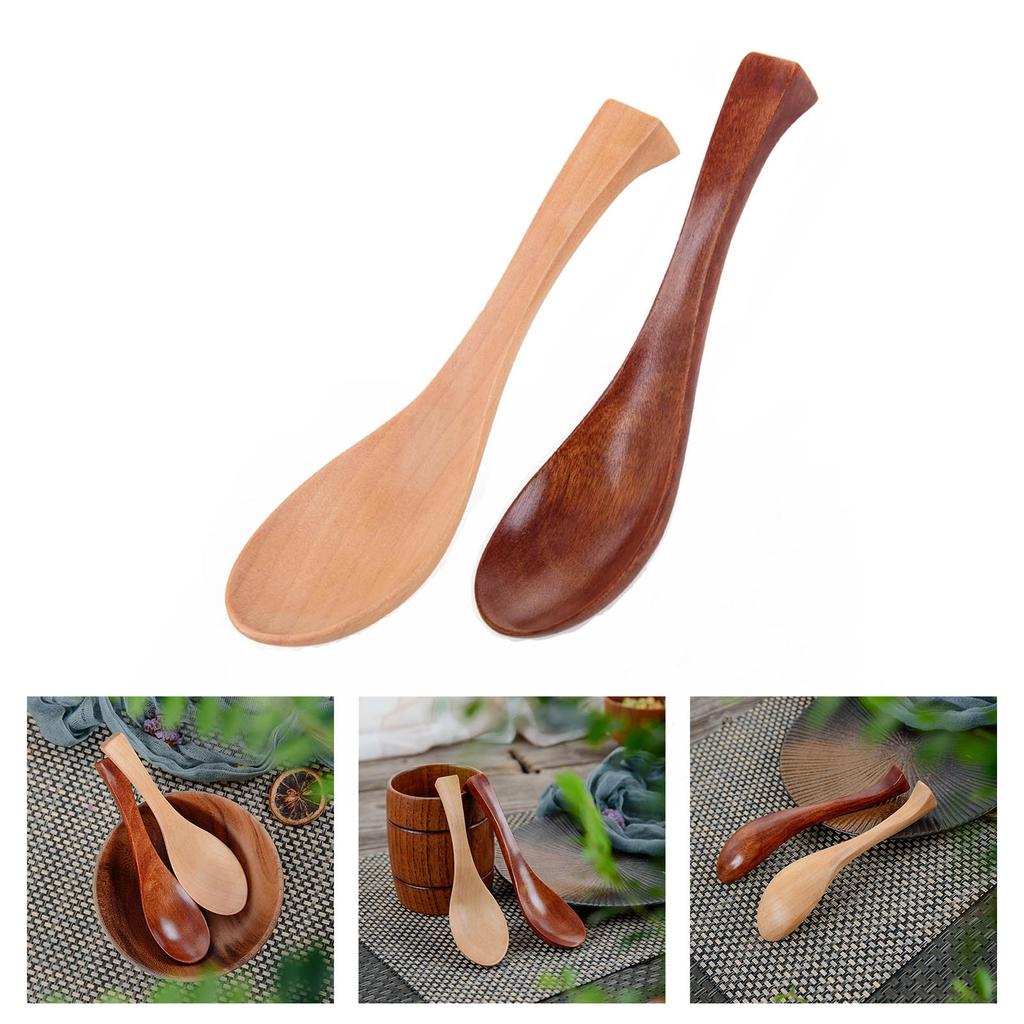 Natural Wooden Rice Spoon with Nonslip Handle Ergonomic Kitchen Utensil For Cooking Serving Heat Resistant Cutlery